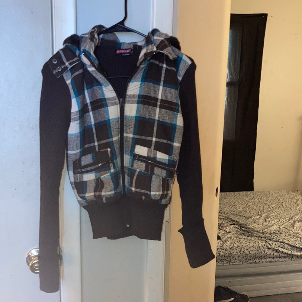 Blue,white,black jacket